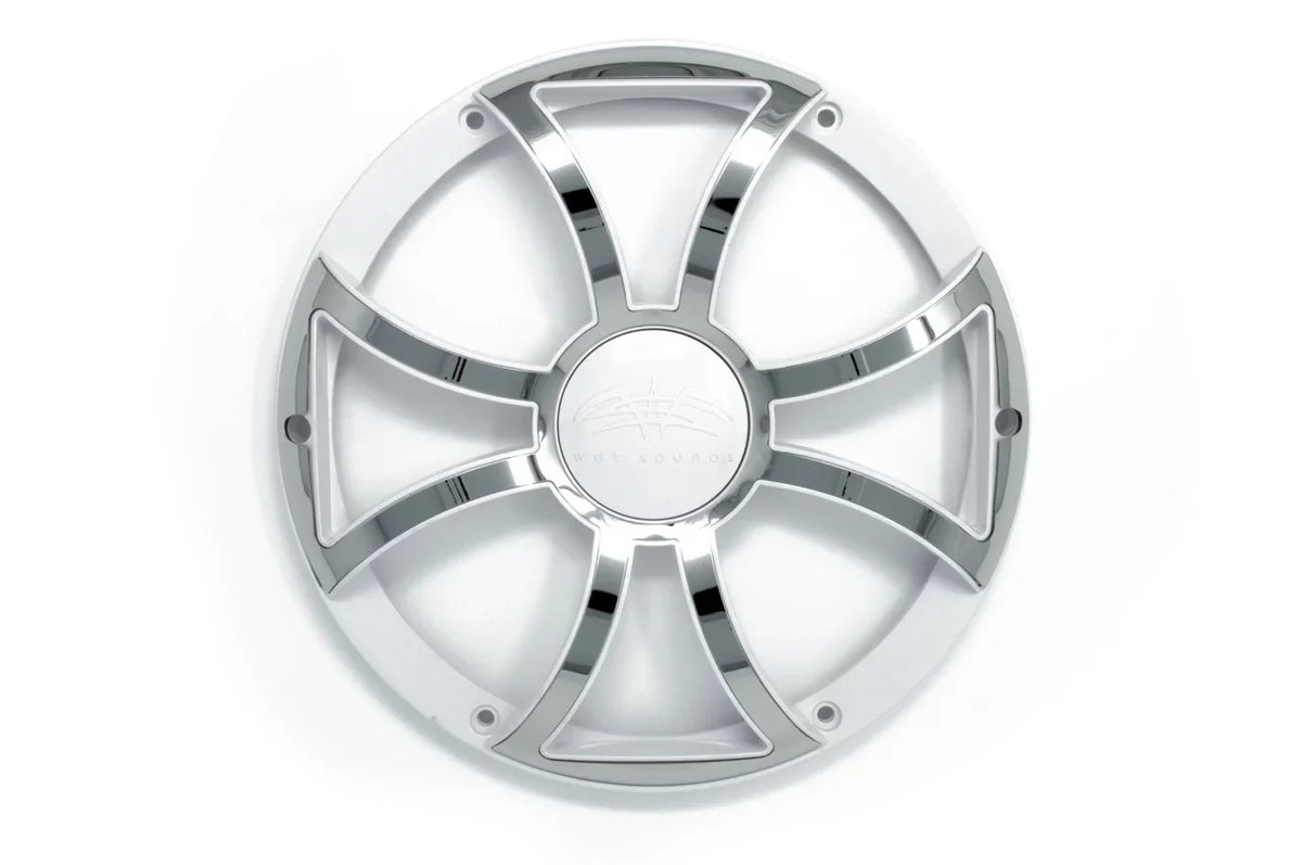 Subwoofer Stainless White for 10 w/ Open XS-W-SS the 10 Grill XS Wet REVO Sounds GRILL Inch Marine REVO Style