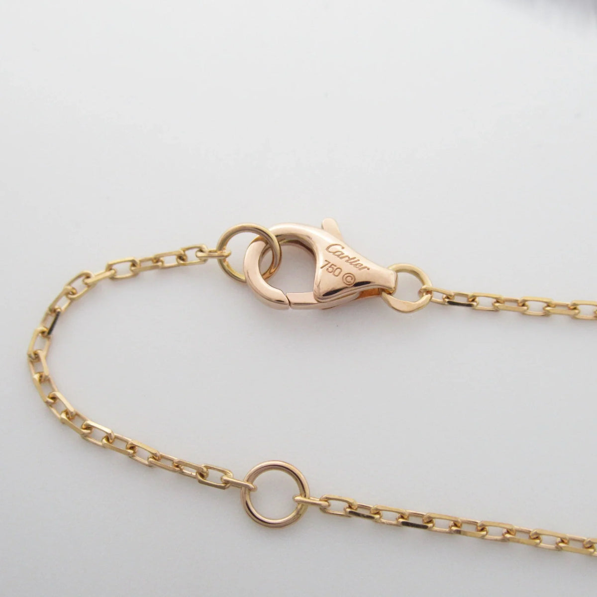double Gold) Clear Necklace Logo Pre-Owned diamond (Good) K18PG(Rose Clear Necklace CARTIER