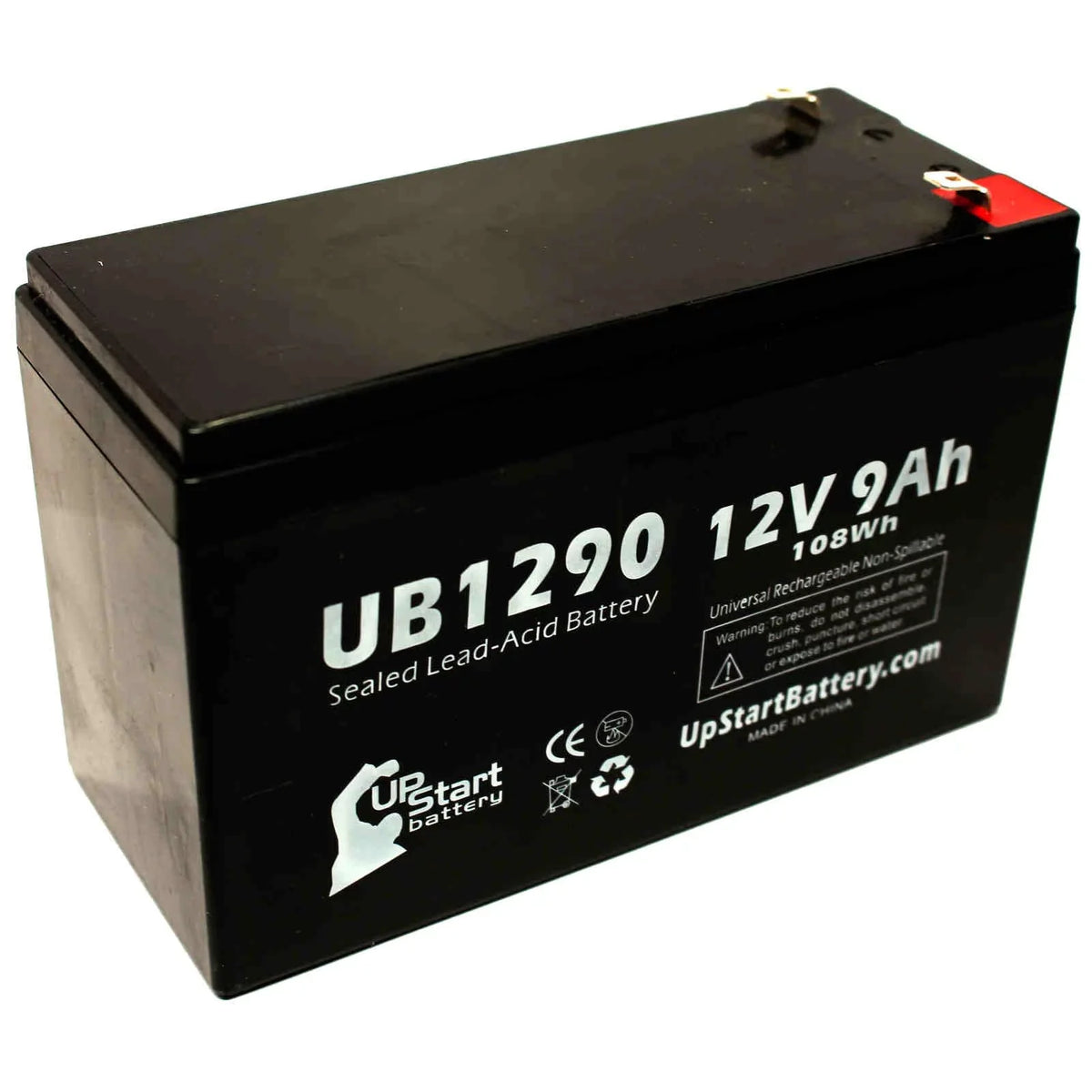 F2 9000mAh, Acid 7640 Kontron - 4x (12V, Adapters AGM, Terminal Battery - 9Ah, Universal Sealed 8 UB1290 to Battery SLA) - Pack Compatible Lead Replacement F1 F1 Includes MICROGAS Terminal,
