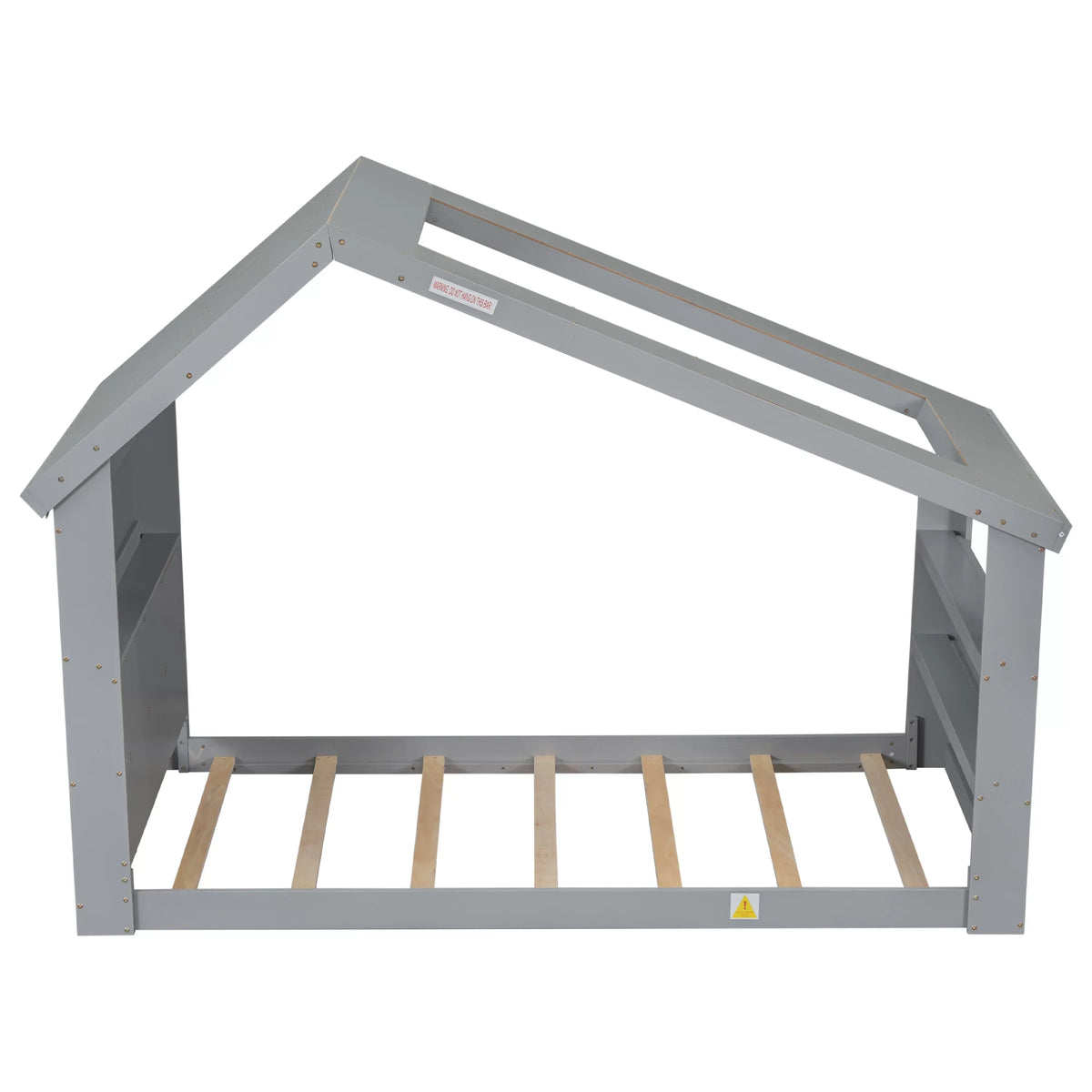 Light,Gray Window, with Twin LED House Bed Roof Floor