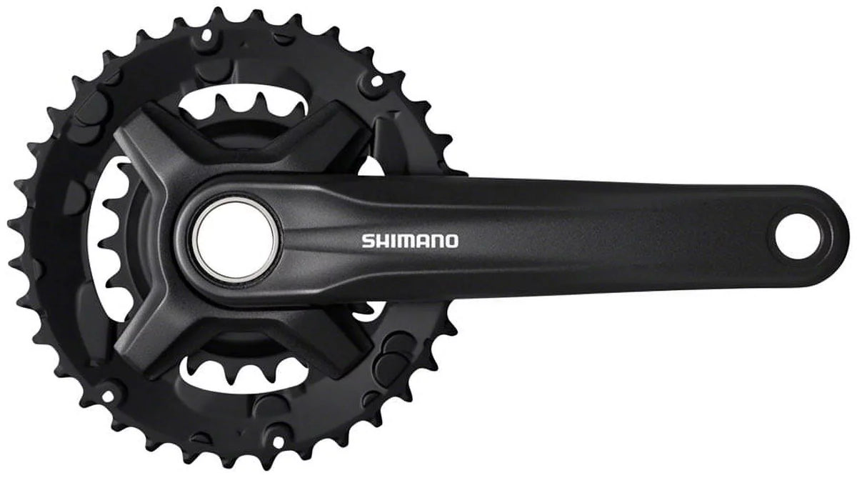 Black Crankset 48.8mm Shimano 46/30t, FC-MT210-2 9-Speed, Chainline, 170mm, - Riveted,