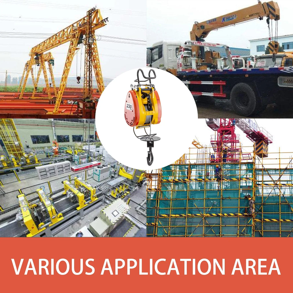 1 Trolley Pulley Control VEVOR with Electric 98ft/30m System 230kg Wire Steel Phase Rope Crane Electric Capacity Lift Length 507lbs Remote 110 Electric Winch Volts Hoist Overhead with