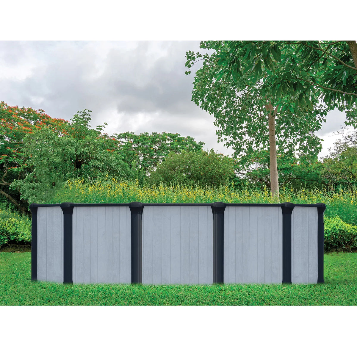 52-in Deep Pool Hybrid 18-ft Top Wave Package with Blue Rail Round 8-in Savannah