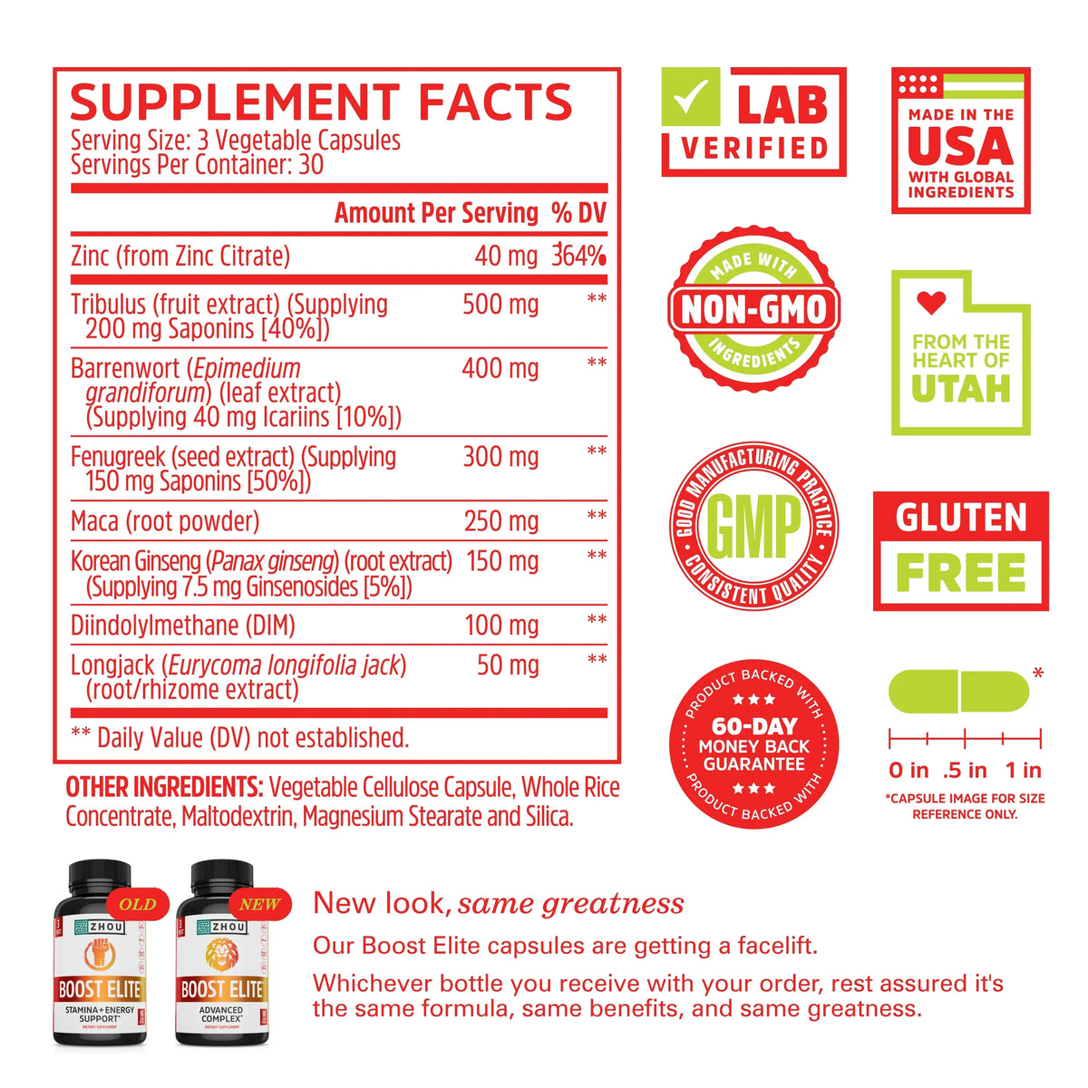 Veggie Increase BOOST to | Formulated & Caps 90 ELITE Zhou Booster Test 30 Energy T-Levels | Servings,