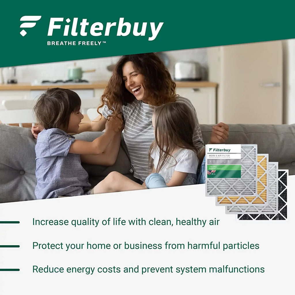 AC Activated Filterbuy Eliminator 8 (3-Pack) Pleated HVAC Odor Filters with Furnace MERV Carbon Air 14x20x1