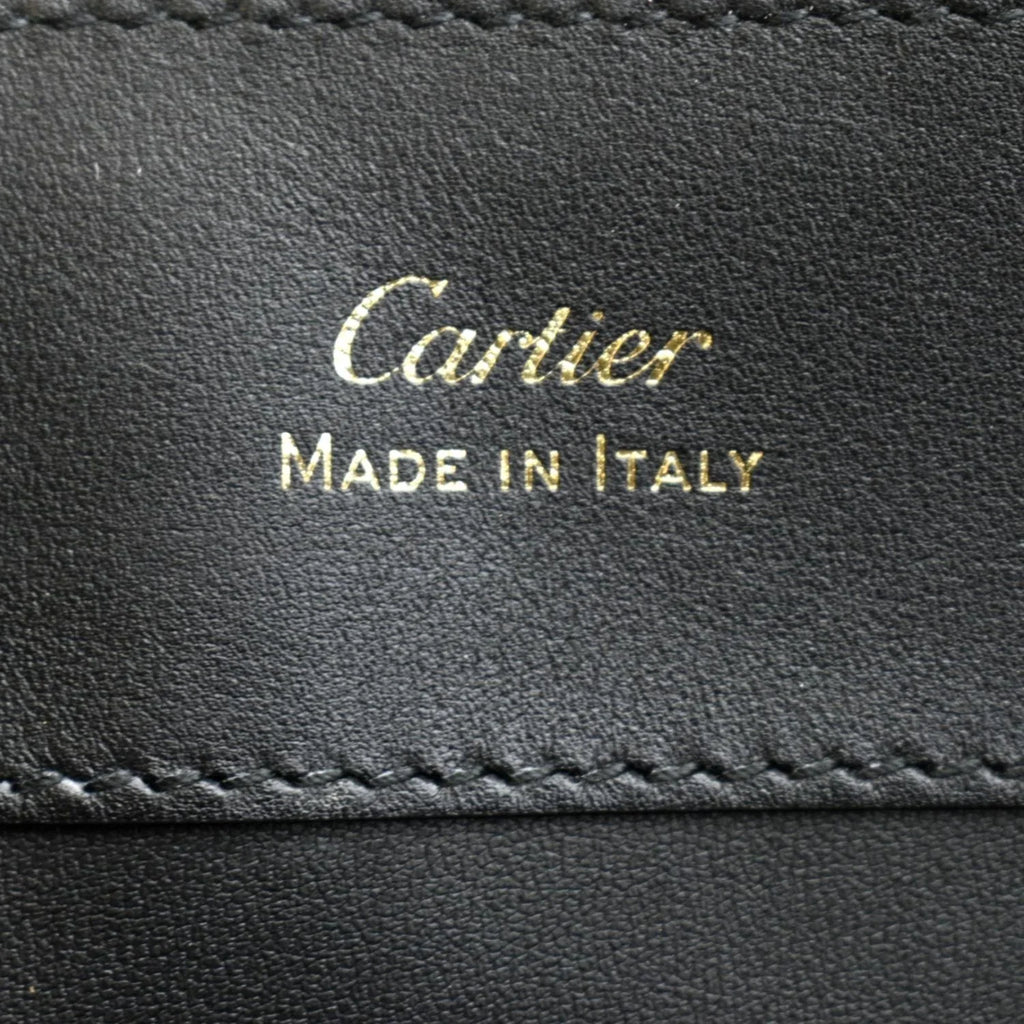 Handle Mini Top Black Guirlande Leather Bag Calfskin Pre-owned CARTIER Satchel