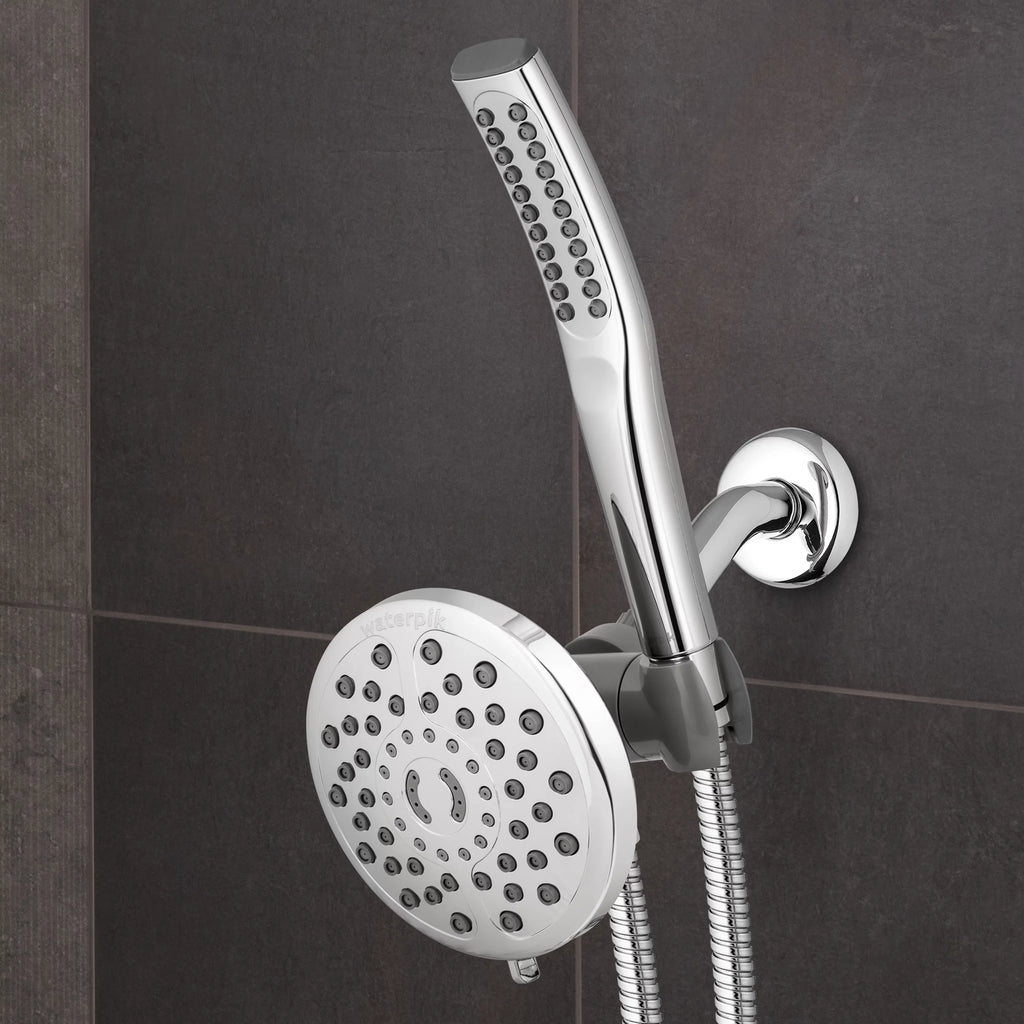 Shower Waterpik Chrome, Spa Massage, Combo with PowerWand XIB-633E-SBX-183ME PowerPulse